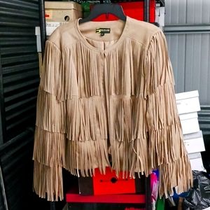 NWOT Serena Williams fringe jacket